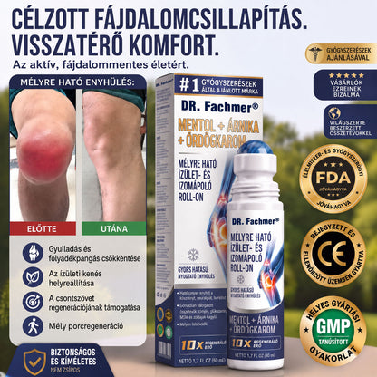 💥💥 DR.Fachmer® Mentol · Árnika · Ördögkarom 10 az 1-ben ízület- és izomápoló roll-on | Köszvény, ízületi merevség, duzzanat és izomfájdalom esetén | Gyorsan felszívódó, nem zsíros