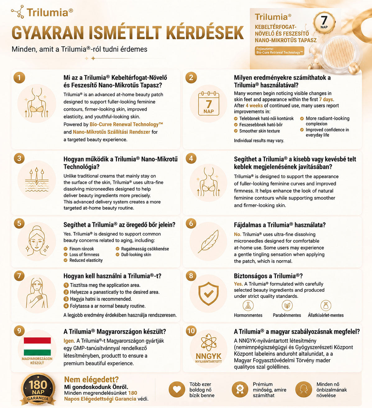 Trilumia®🏆 Mellvolumen, Emelés és Feszesítés Támogatására Szolgáló Nano Mikrotűs Tapasz Volufiline + Exosome + Rézpeptid Formula Sejtmegújító Technológiával Támogatva