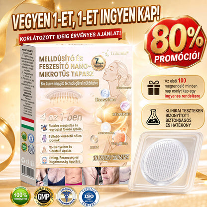 Trilumia®🏆 Mellvolumen, Emelés és Feszesítés Támogatására Szolgáló Nano Mikrotűs Tapasz Volufiline + Exosome + Rézpeptid Formula Sejtmegújító Technológiával Támogatva