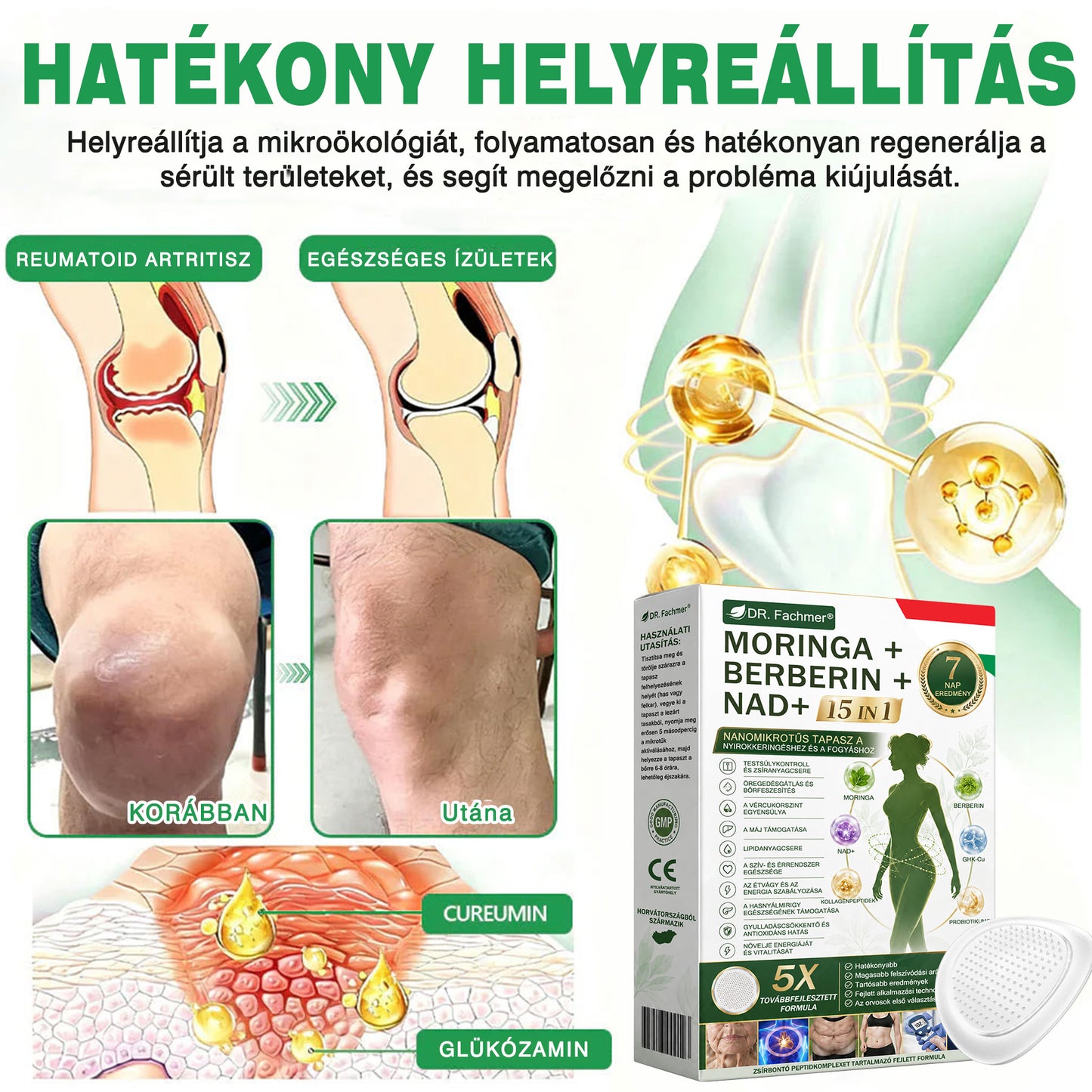 💡 DR.Fachmer® Moringa + Berberin + NAD+ 15 az 1-ben nanomikrotűs tapasz | A testápolás új generációja fejlett nanoformulával 💡