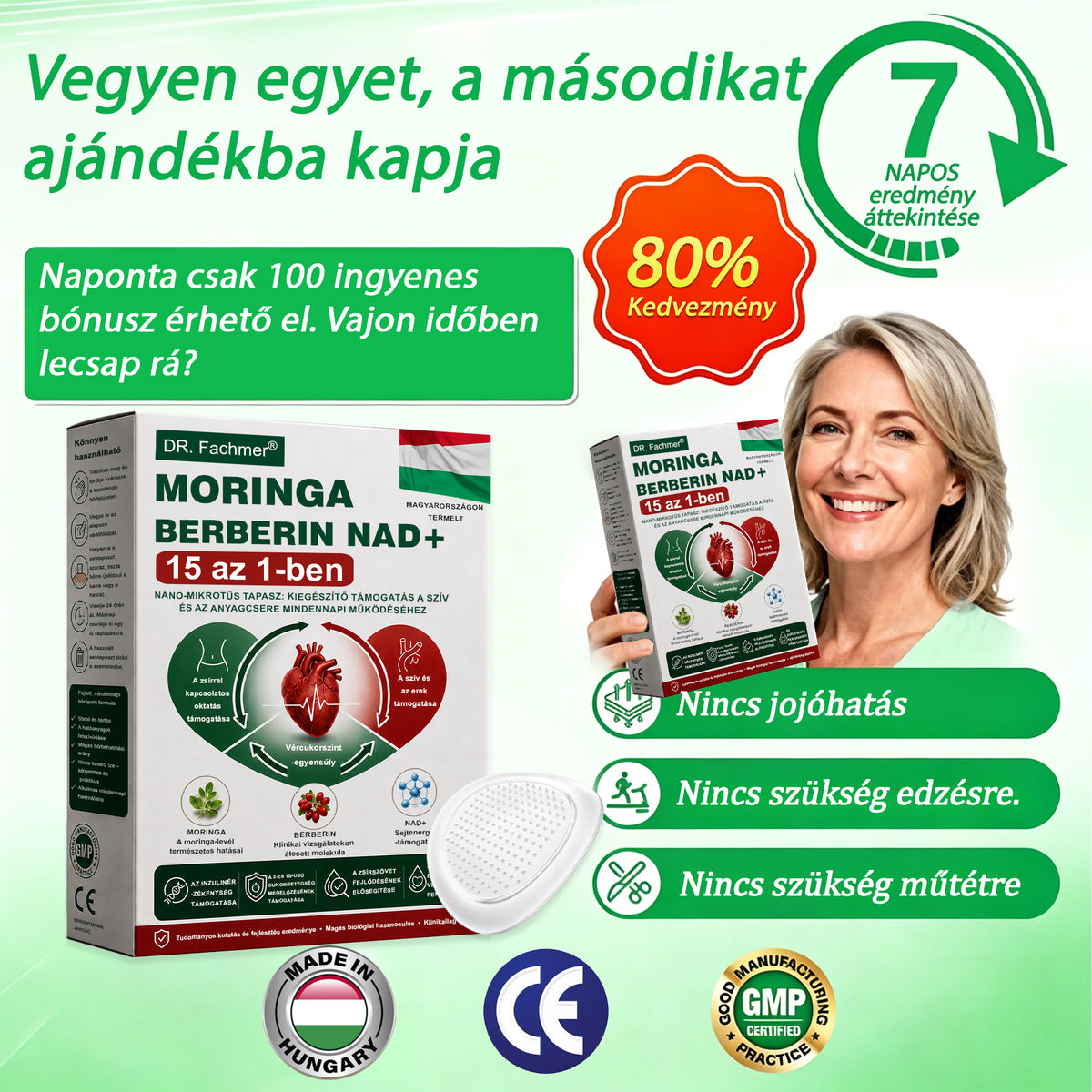 ⭐DR.Fachmer® Moringa + Berberin + NAD+ 15 az 1-ben nanomikrotűs tapasz | A testápolás új generációja fejlett nanoformulával