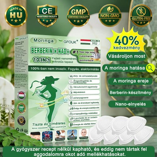 🥰Az Országos Népegészségügyi és Gyógyszerészeti Központ (NNGYK) által tanúsítva  | 🌿 GFOUK® Moringa · Berberine × NAD+ 10 az 1-ben fejlett nano mikrotűs tapasz👩‍⚕️ | 🌿Tudományos háttérrel | 10 az 1-ben formula | Eredmények 7 nap alatt 🥕)