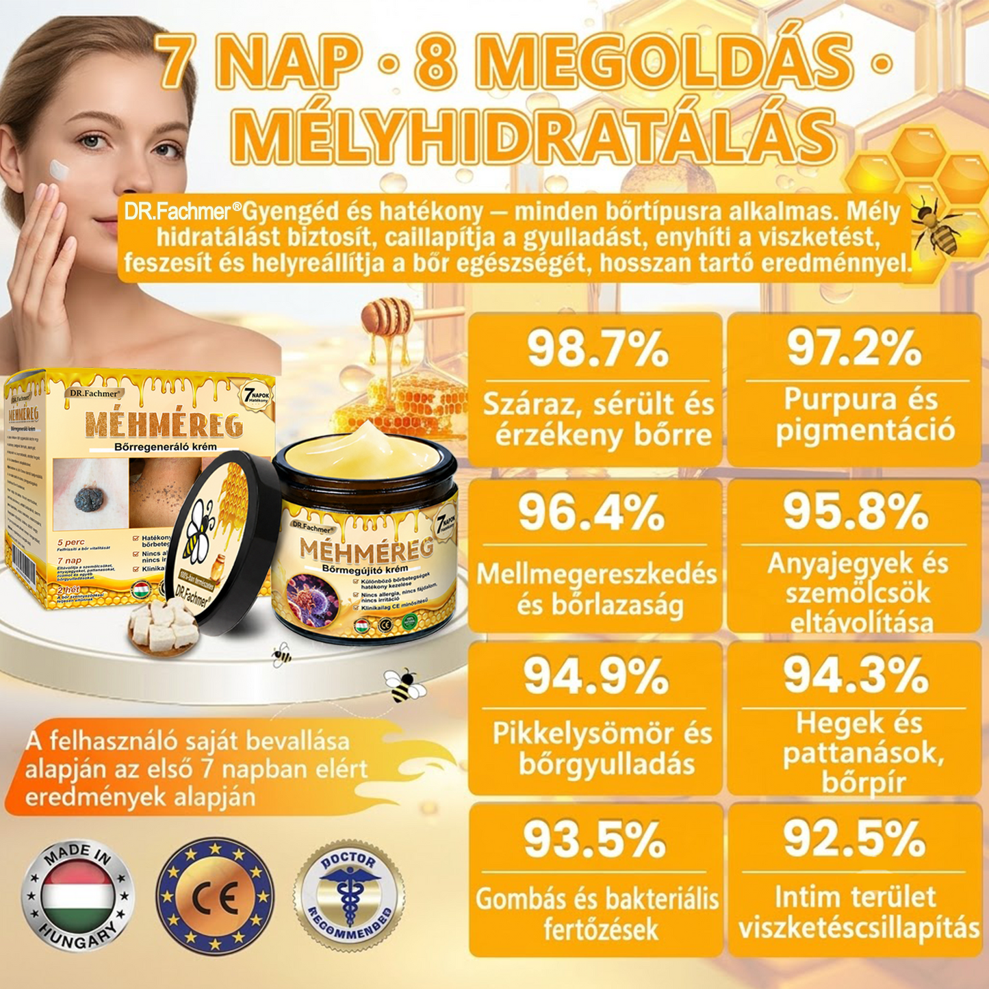 🥇Most 50% kedvezménnyel elérhető! ✨✨ DR.Fachmer® 🐝 Méhméreges Bőrmegújító Krém – Ráncok, Hegek, Pigmentfoltok, Striák, Akné, Ekcéma, Pikkelysömör Ellen (Copy) (Copy)