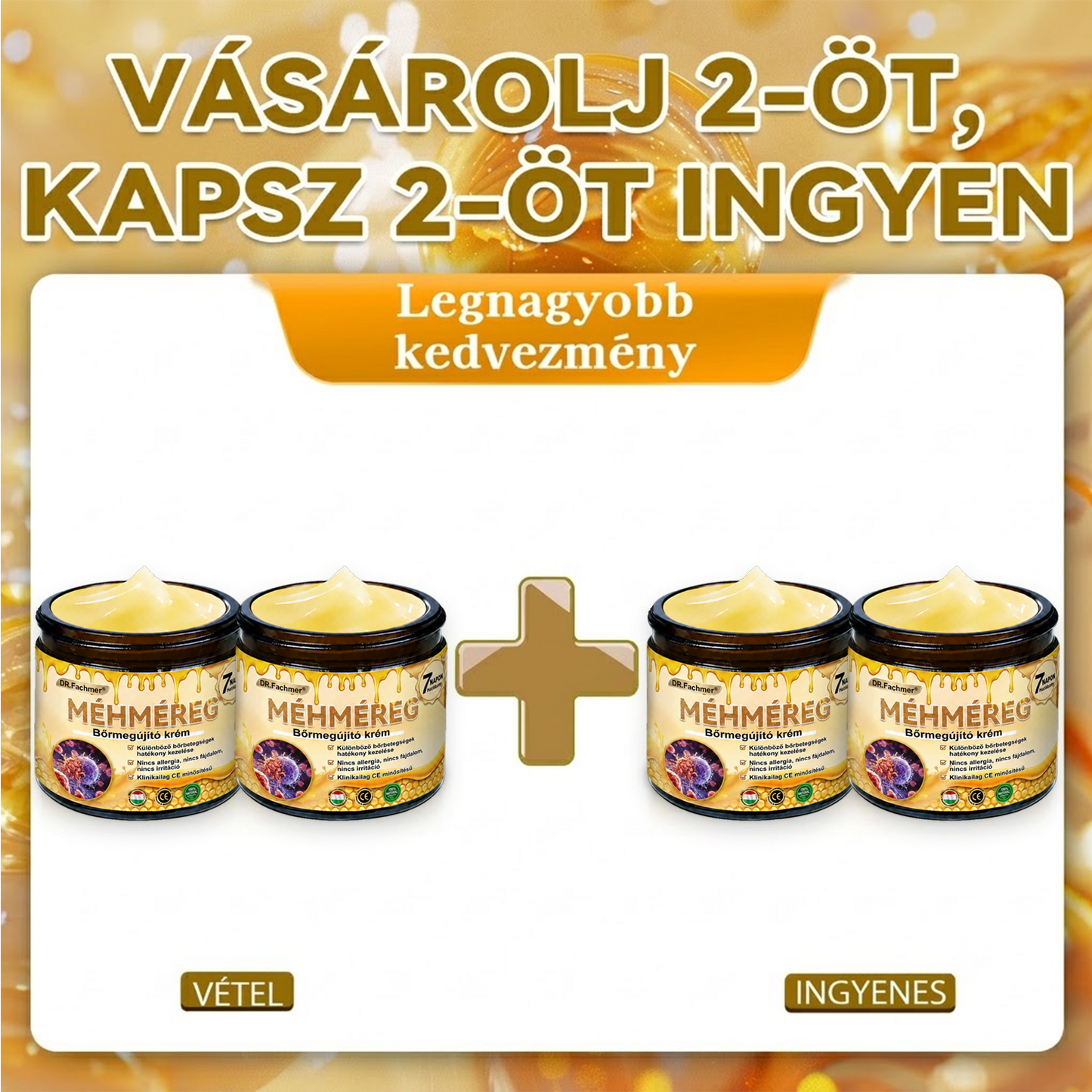 🥇Most 50% kedvezménnyel elérhető! ✨✨ DR.Fachmer® 🐝 Méhméreges Bőrmegújító Krém – Ráncok, Hegek, Pigmentfoltok, Striák, Akné, Ekcéma, Pikkelysömör Ellen (Copy) (Copy)