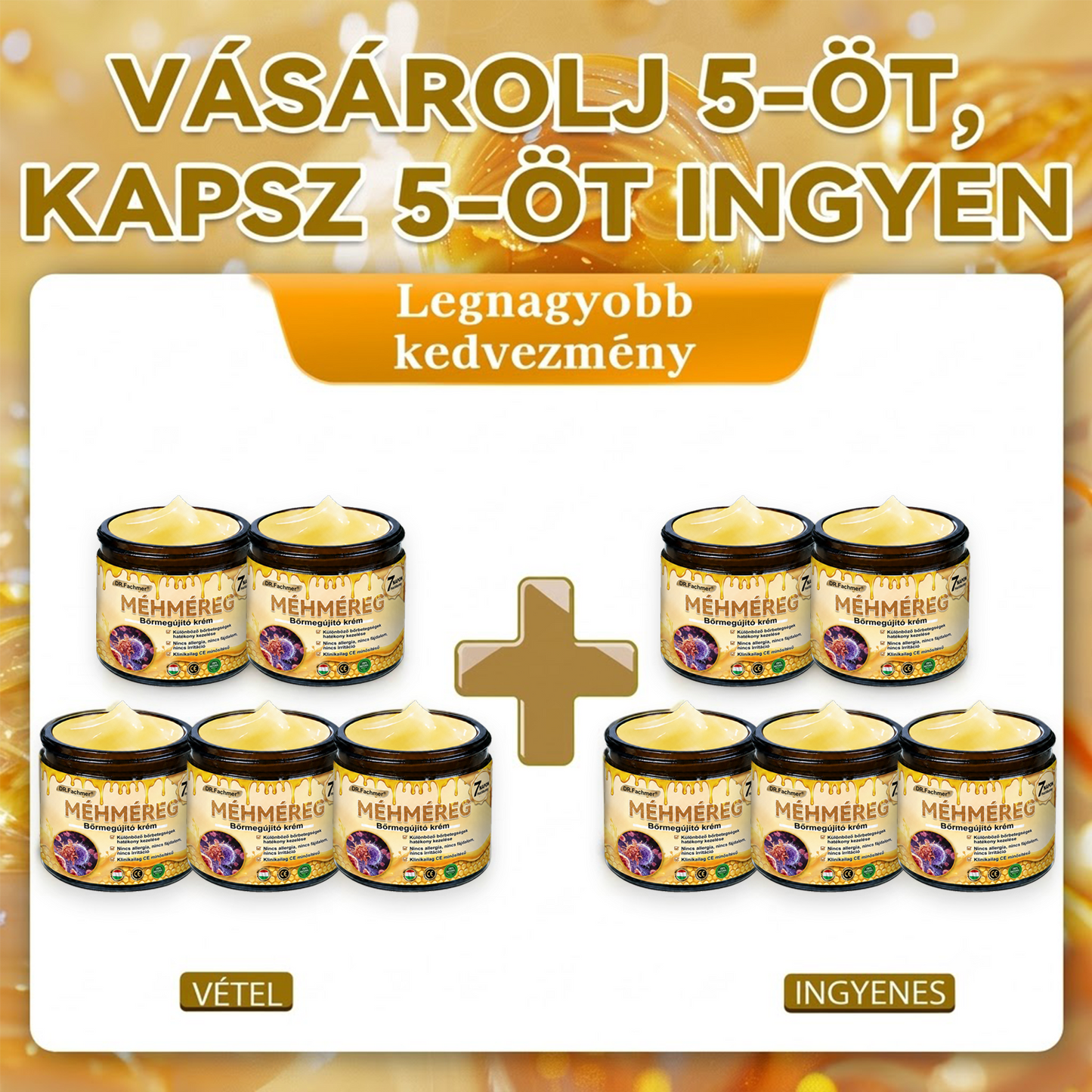 🥇Most 50% kedvezménnyel elérhető! ✨✨ DR.Fachmer® 🐝 Méhméreges Bőrmegújító Krém – Ráncok, Hegek, Pigmentfoltok, Striák, Akné, Ekcéma, Pikkelysömör Ellen (Copy) (Copy)
