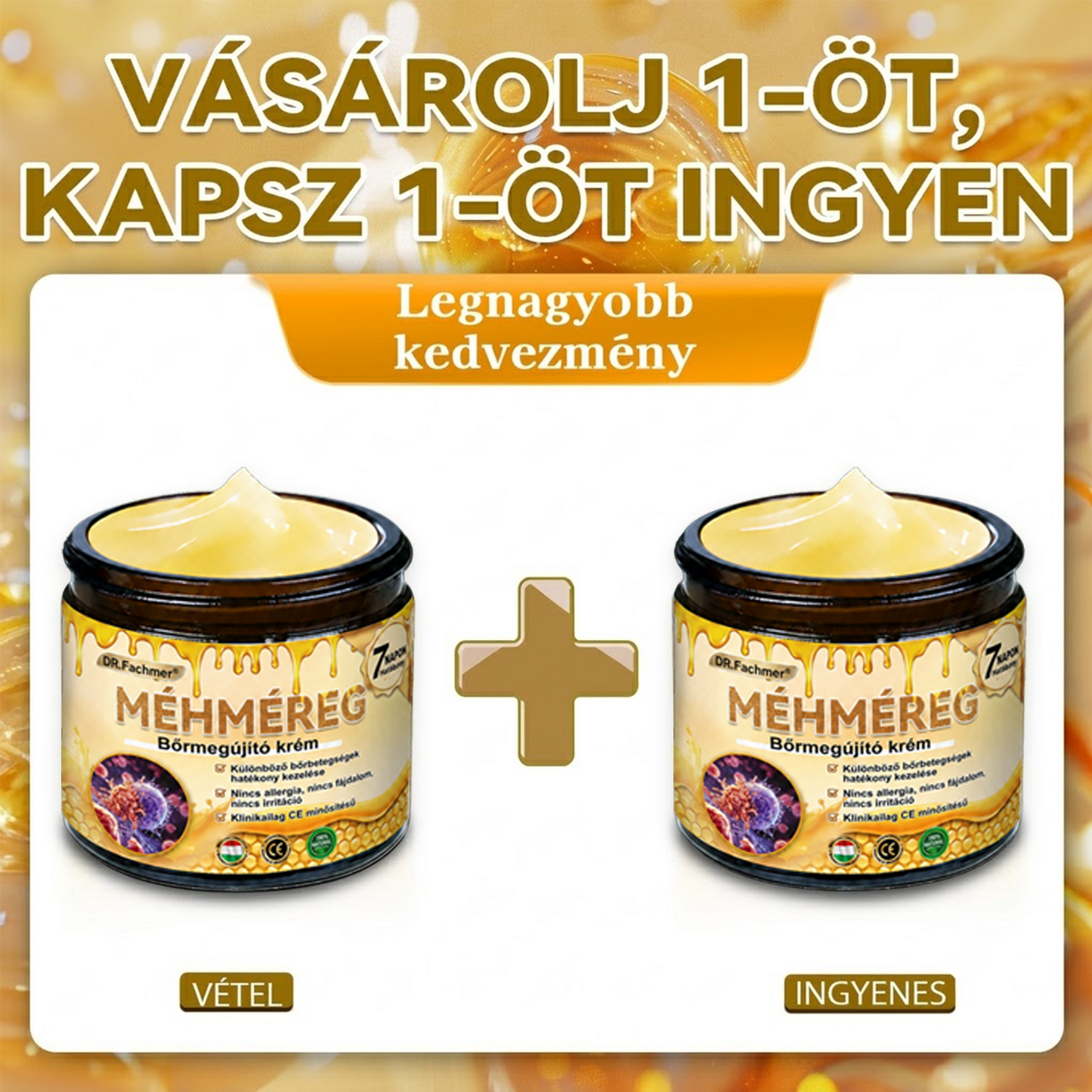 🥇Most 50% kedvezménnyel elérhető! ✨✨ DR.Fachmer® 🐝 Méhméreges Bőrmegújító Krém – Ráncok, Hegek, Pigmentfoltok, Striák, Akné, Ekcéma, Pikkelysömör Ellen (Copy) (Copy)