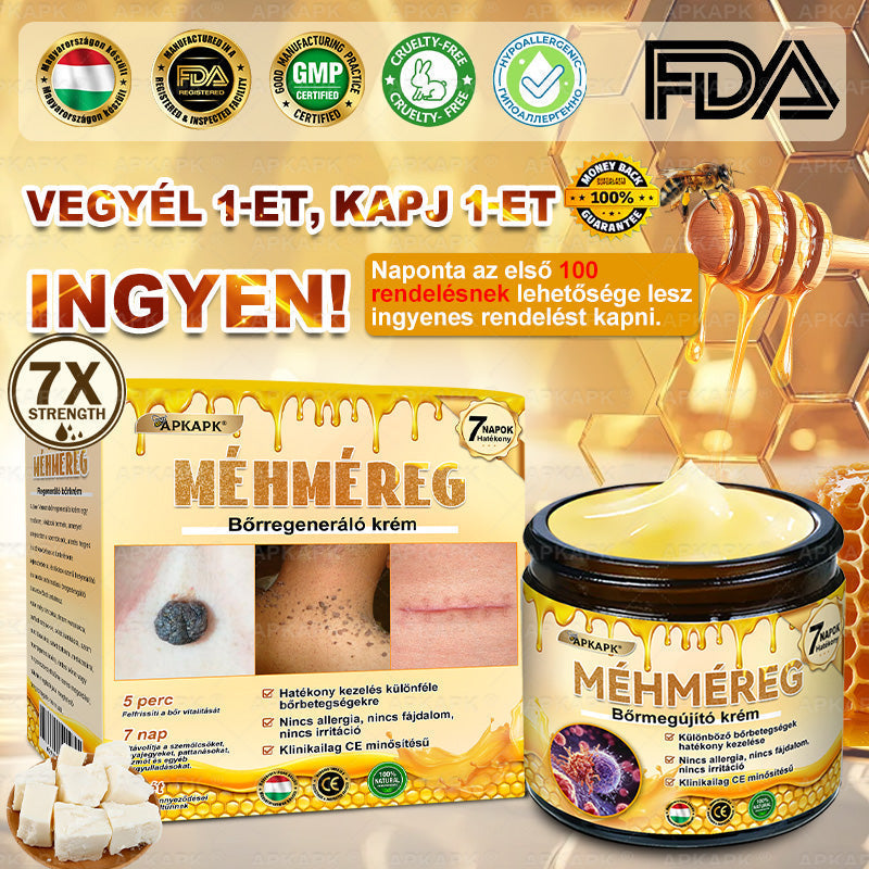 ✨✨ 🔥 Most 50% kedvezménnyel elérhető! ✨✨ DR.Fachmer® 🐝 Méhméreges Bőrmegújító Krém – Ráncok, Hegek, Pigmentfoltok, Striák, Akné, Ekcéma, Pikkelysömör Ellen