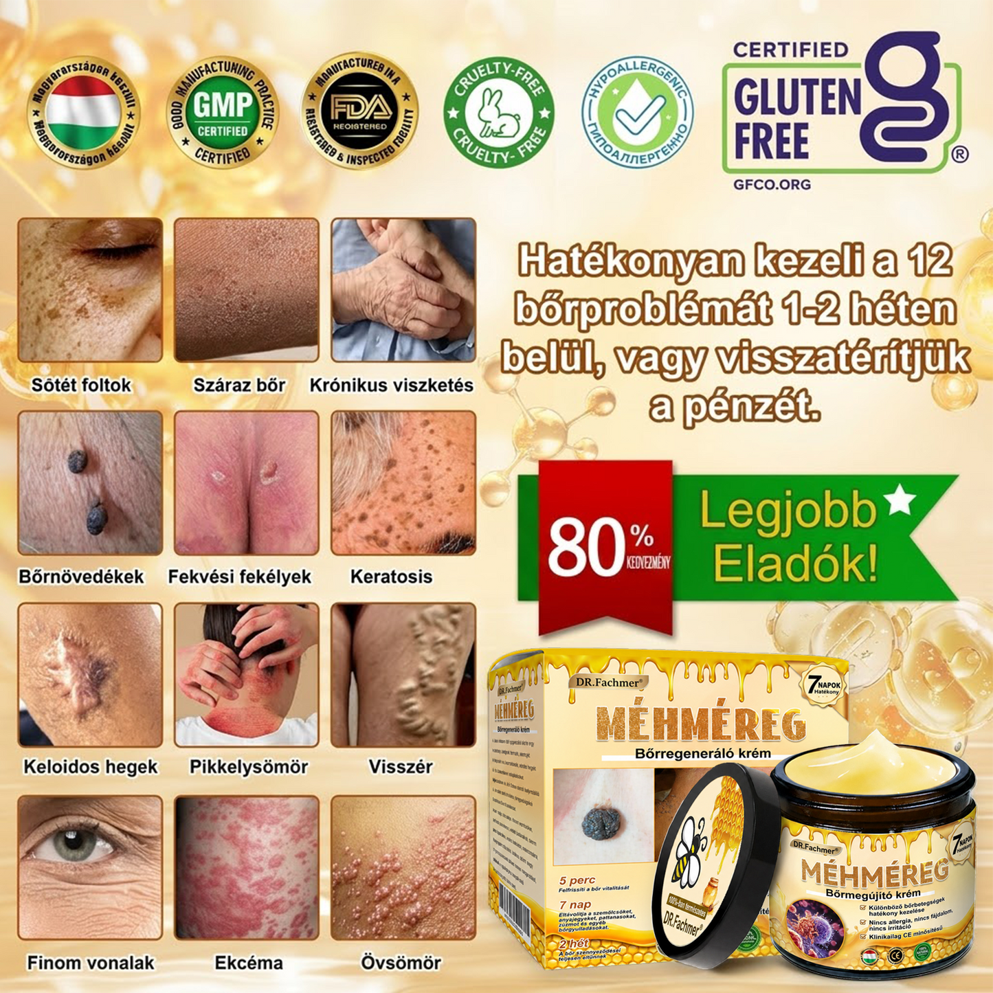 🥇Most 50% kedvezménnyel elérhető! ✨✨ DR.Fachmer® 🐝 Méhméreges Bőrmegújító Krém – Ráncok, Hegek, Pigmentfoltok, Striák, Akné, Ekcéma, Pikkelysömör Ellen (Copy) (Copy)