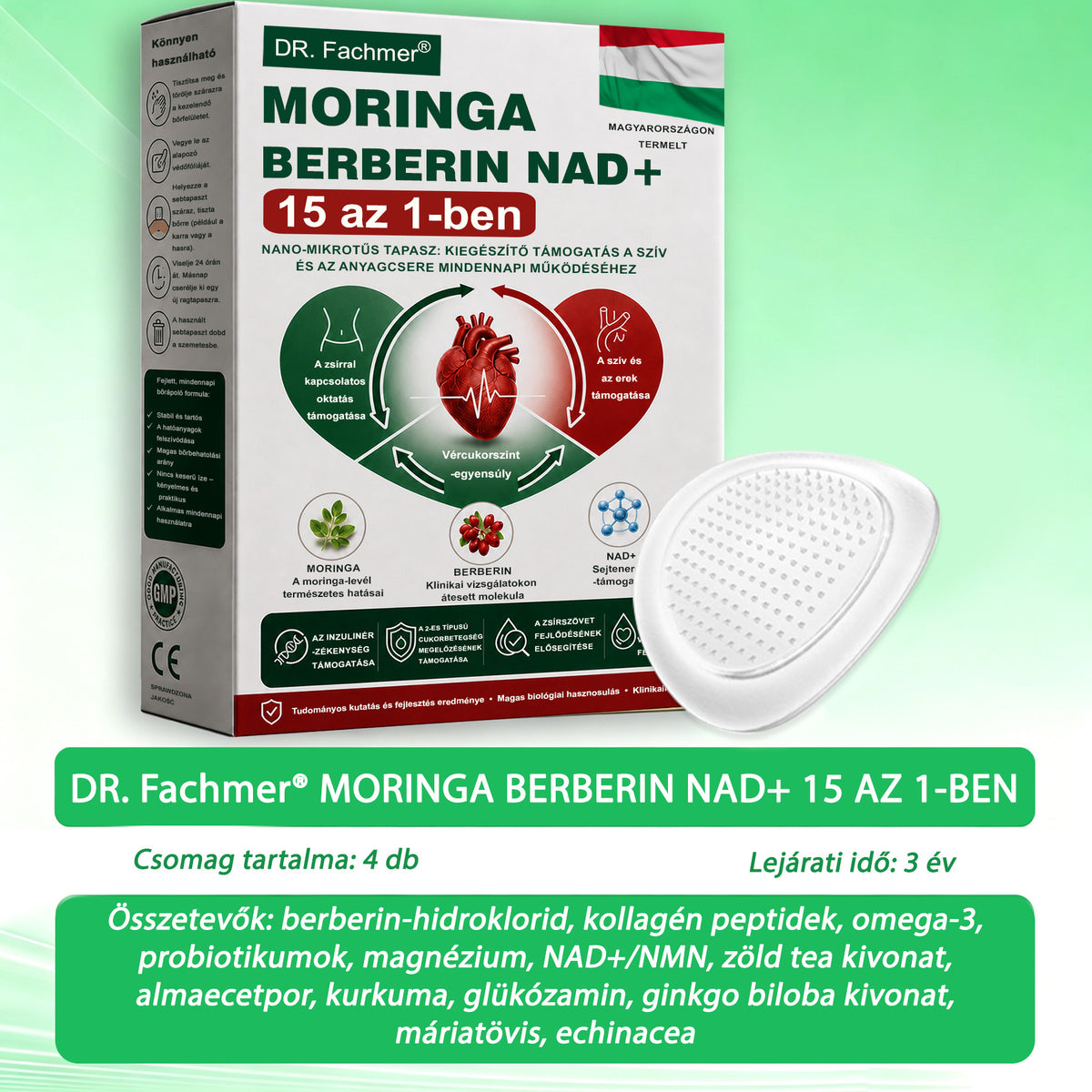 ⭐DR.Fachmer® Moringa + Berberin + NAD+ 15 az 1-ben nanomikrotűs tapasz | A testápolás új generációja fejlett nanoformulával