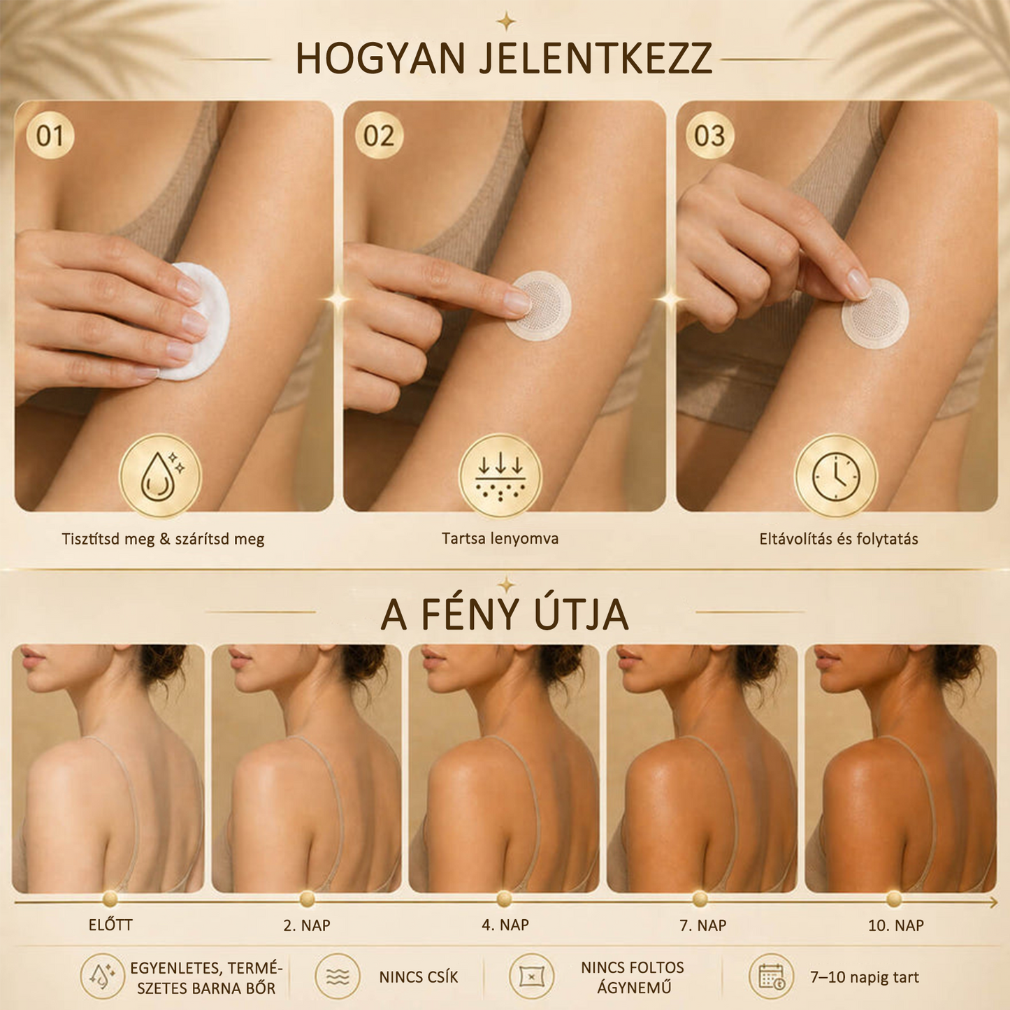 🌞🚢Akár 85% KEDVEZMÉNY a Trilumia® SunFree barnító tapaszra ☀️ UV-mentes, aranybarna ragyogás ✨ Természetes hatású barnaság akár 14 napig
