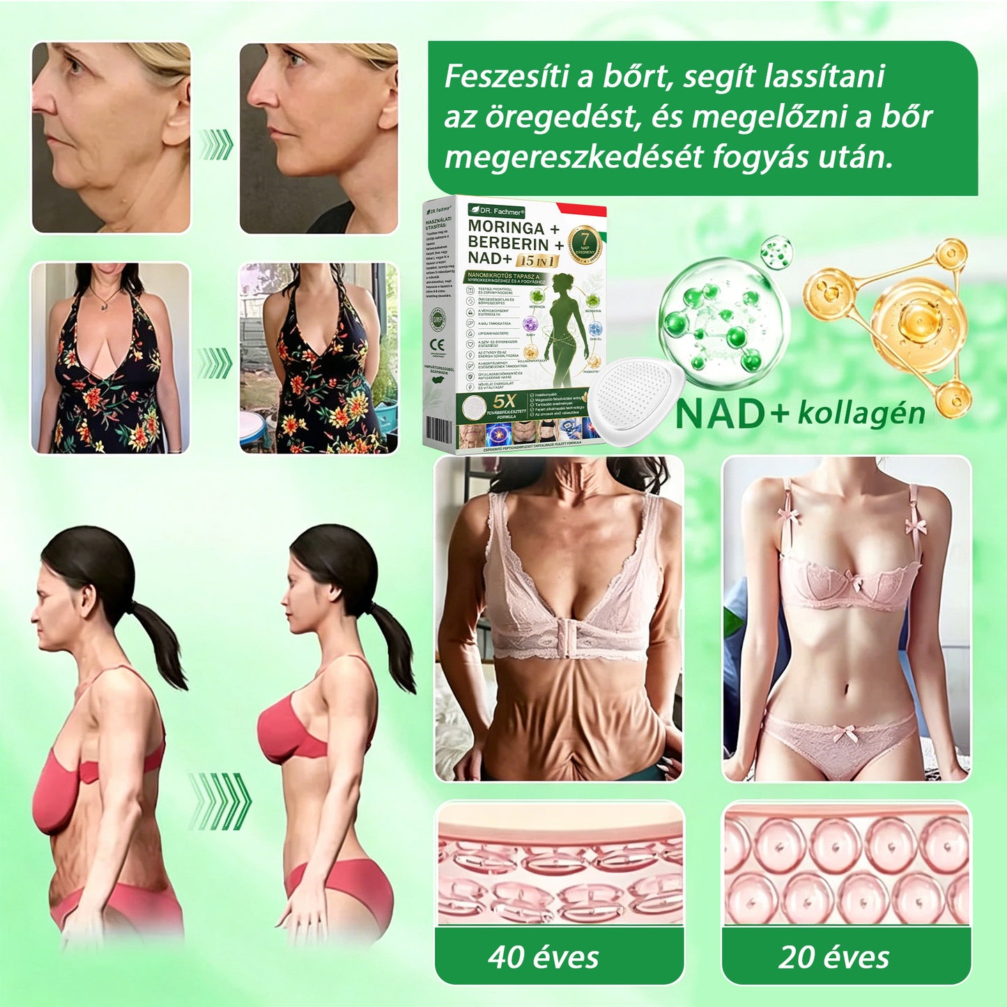 💡 DR.Fachmer® Moringa + Berberin + NAD+ 15 az 1-ben nanomikrotűs tapasz | A testápolás új generációja fejlett nanoformulával 💡