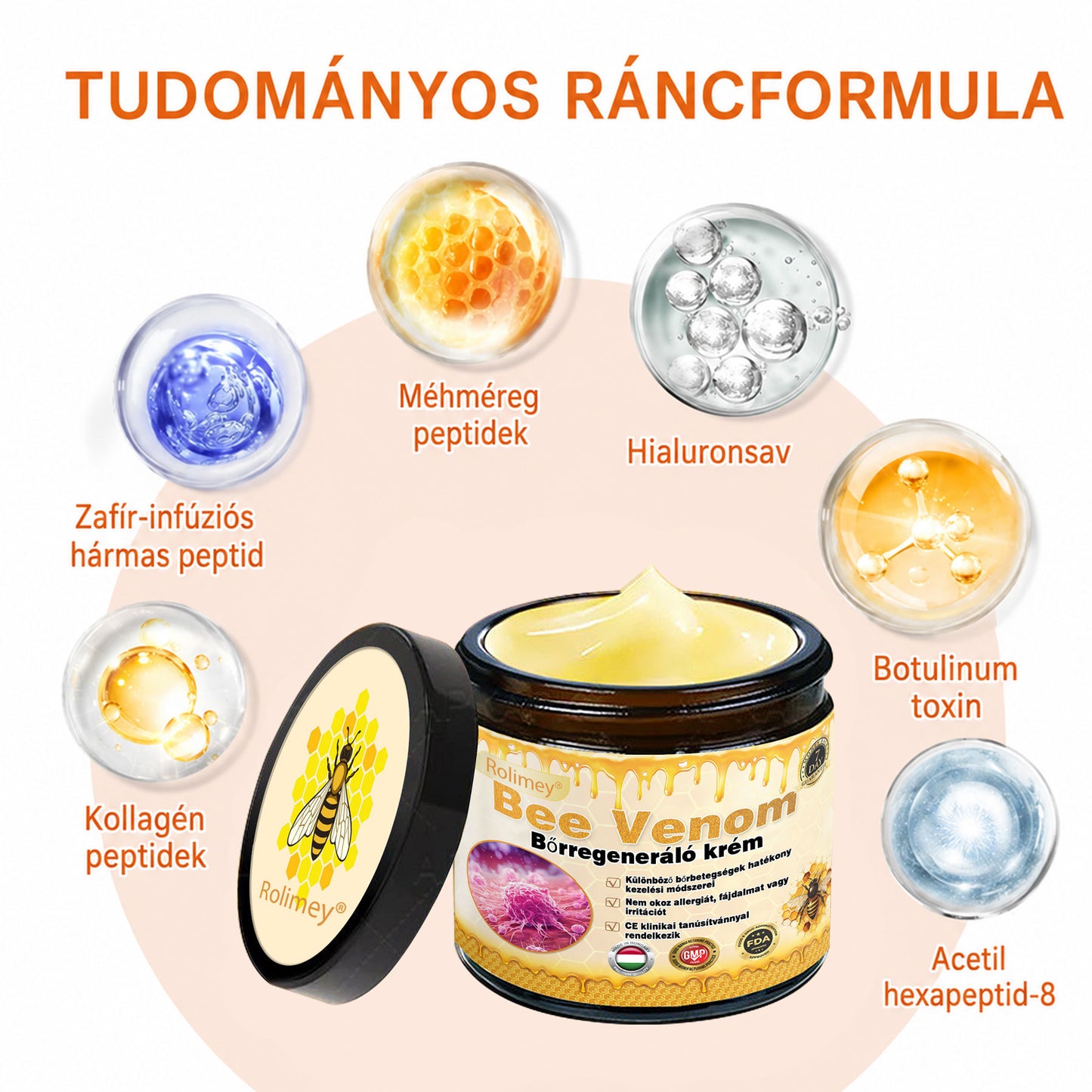 🐝💫 Rolimey® Méhméreg Pro Komplex Krém — Bőrfeszesítő ápolás minden bőrtípusra 🔥