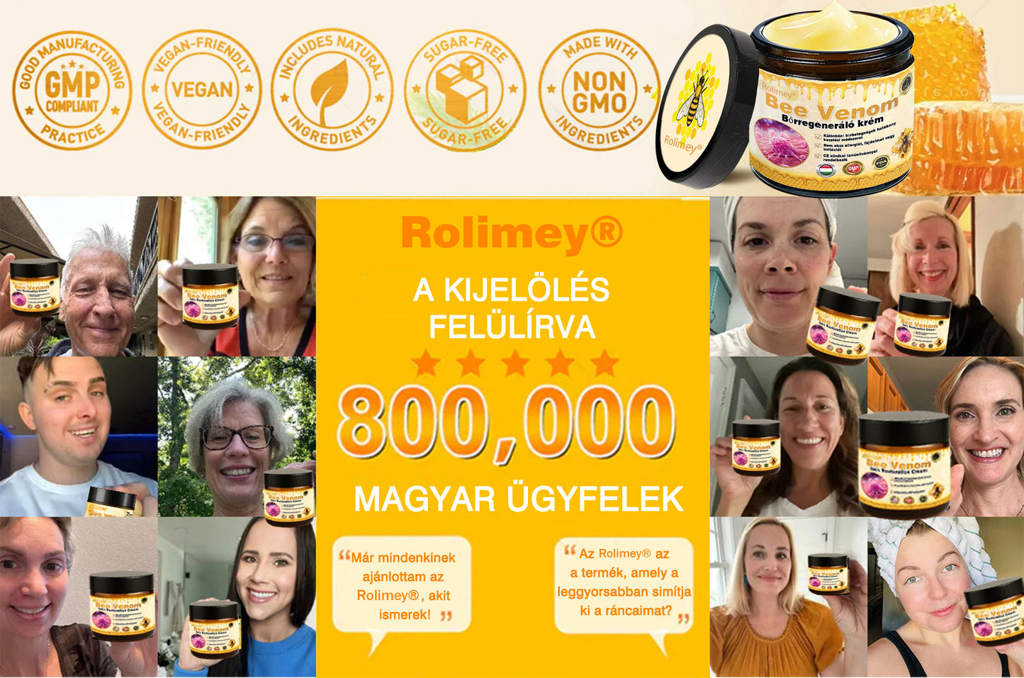 🐝💫 Rolimey® Méhméreg Pro Komplex Krém — Bőrfeszesítő ápolás minden bőrtípusra 🔥