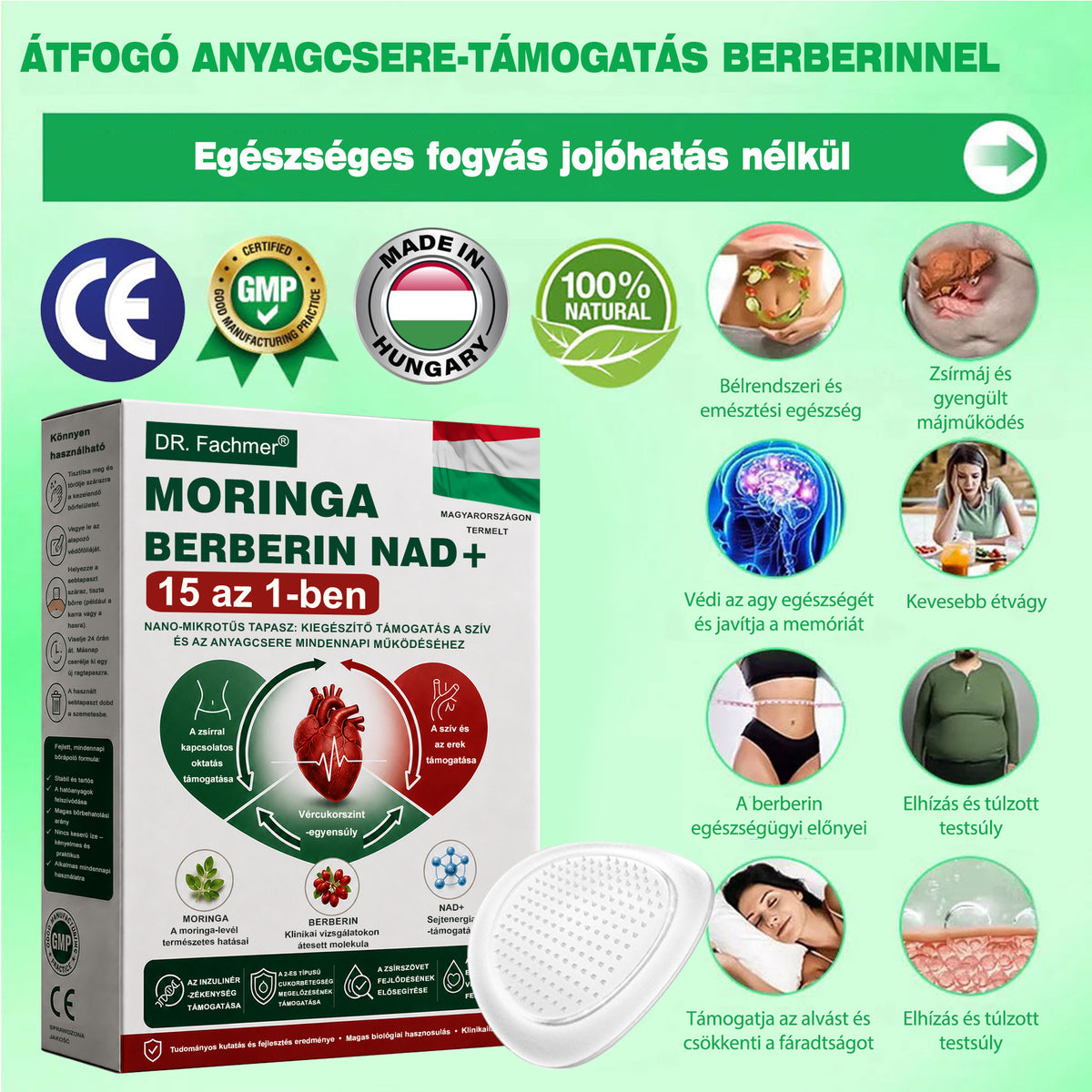 ⭐DR.Fachmer® Moringa + Berberin + NAD+ 15 az 1-ben nanomikrotűs tapasz | A testápolás új generációja fejlett nanoformulával